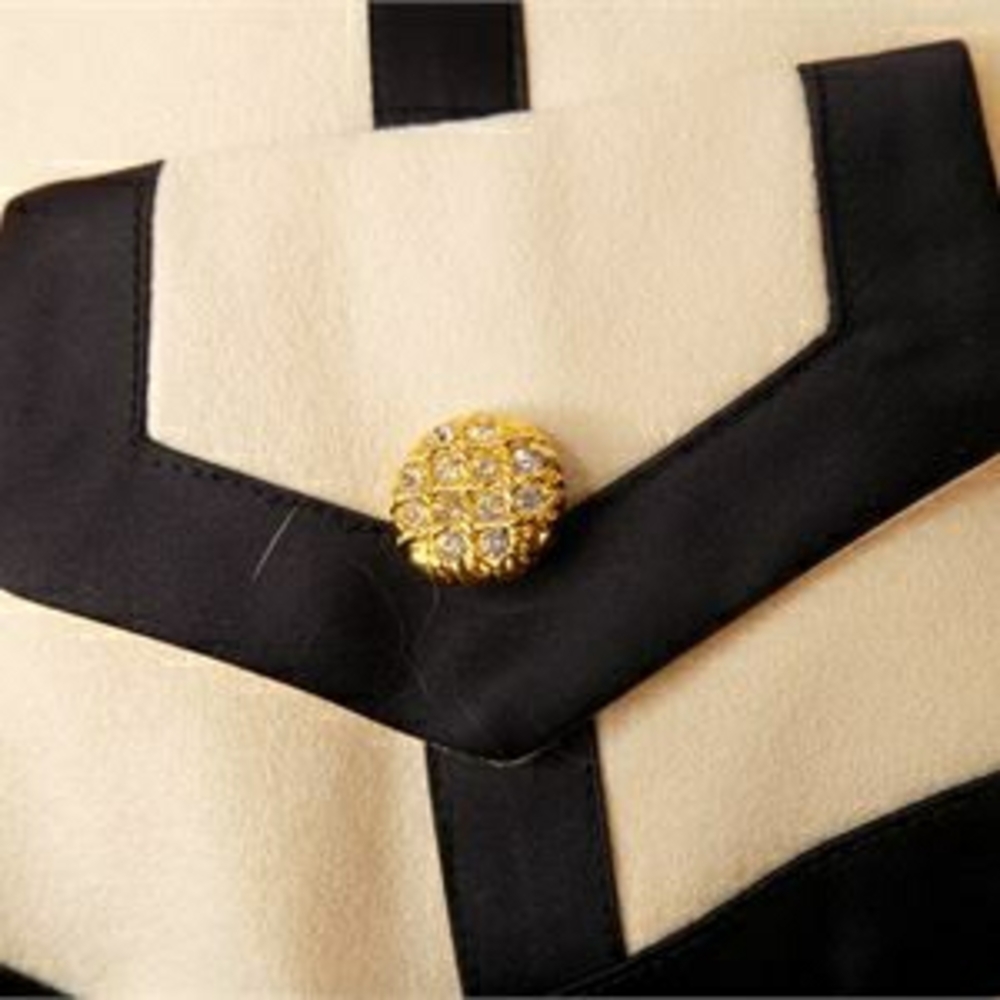 Escada Monochromatic Crop Top with Gold Buttons - Picture 3 of 8